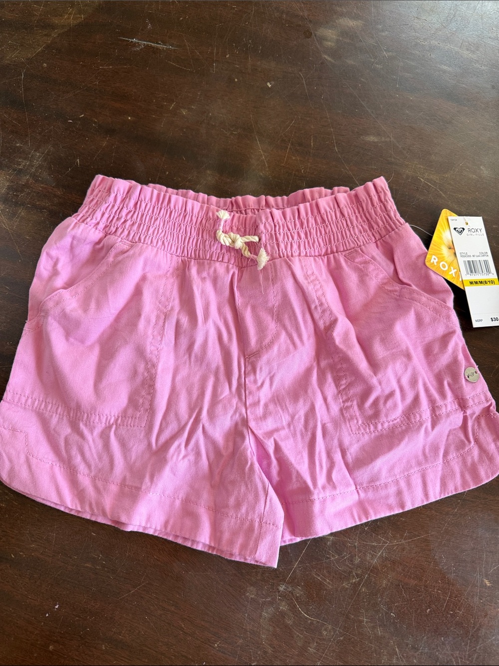 Roxy Lilac Chiffon Girls Shorts - Pink size 8/10